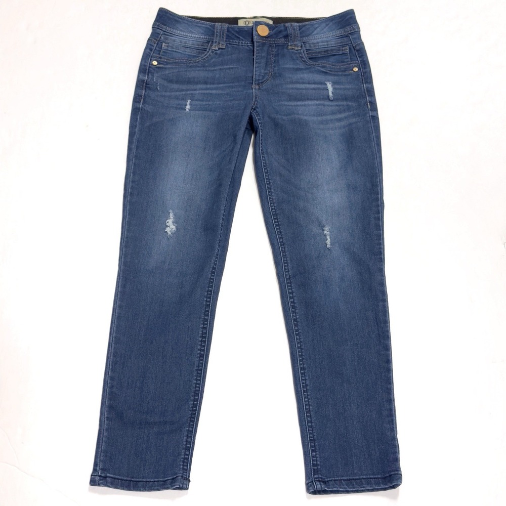 Democracy Ab Technology Skinny Jeans Womens 6 Stretch Distressed Medium Wash Mom
